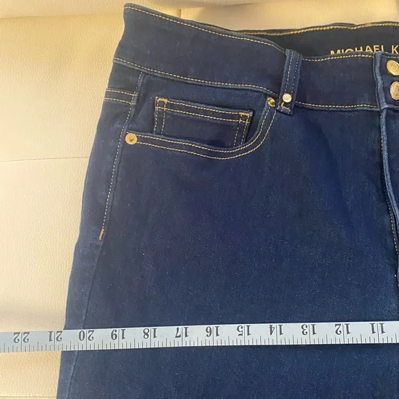 Michael Kors Dark Blue Boot, Cut Leg Jeans - Picture 7 of 8